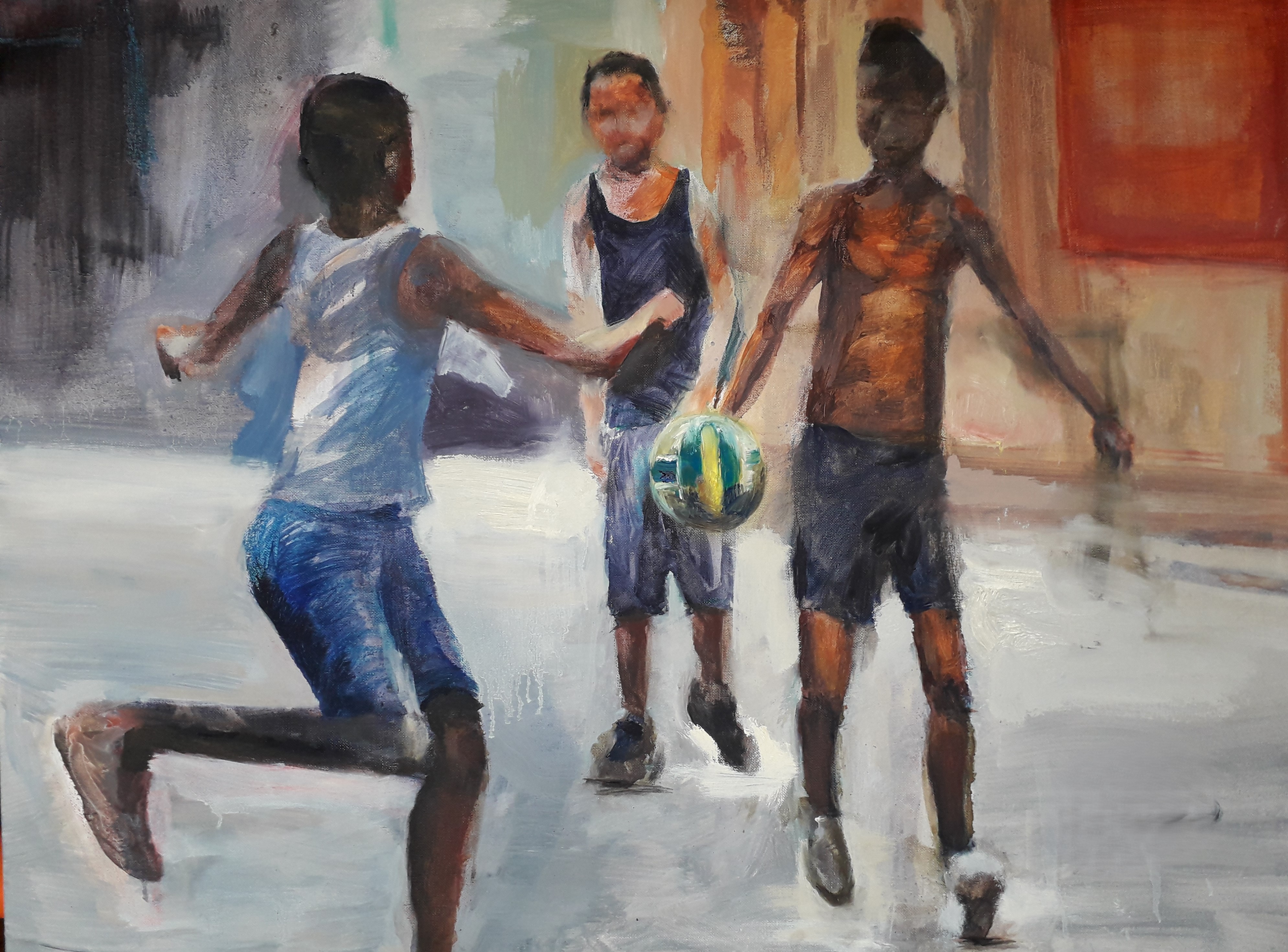 Fútbol Callejero (2017) Óleo sobre lienzo 60x81
